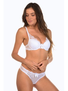 Manille Blanc - Ensemble soutien-gorge / string