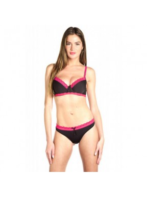 Fania Noir - Ensemble soutien-gorge / string