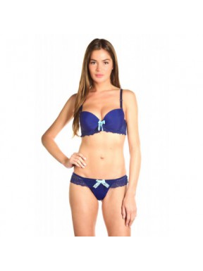 Alima Marine - Ensemble soutien-gorge / string