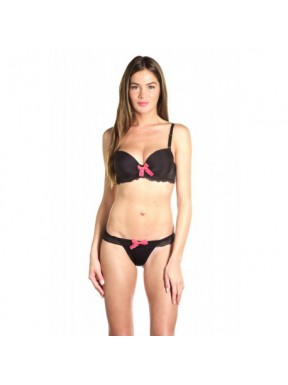 Alima Noir - Ensemble soutien-gorge / string